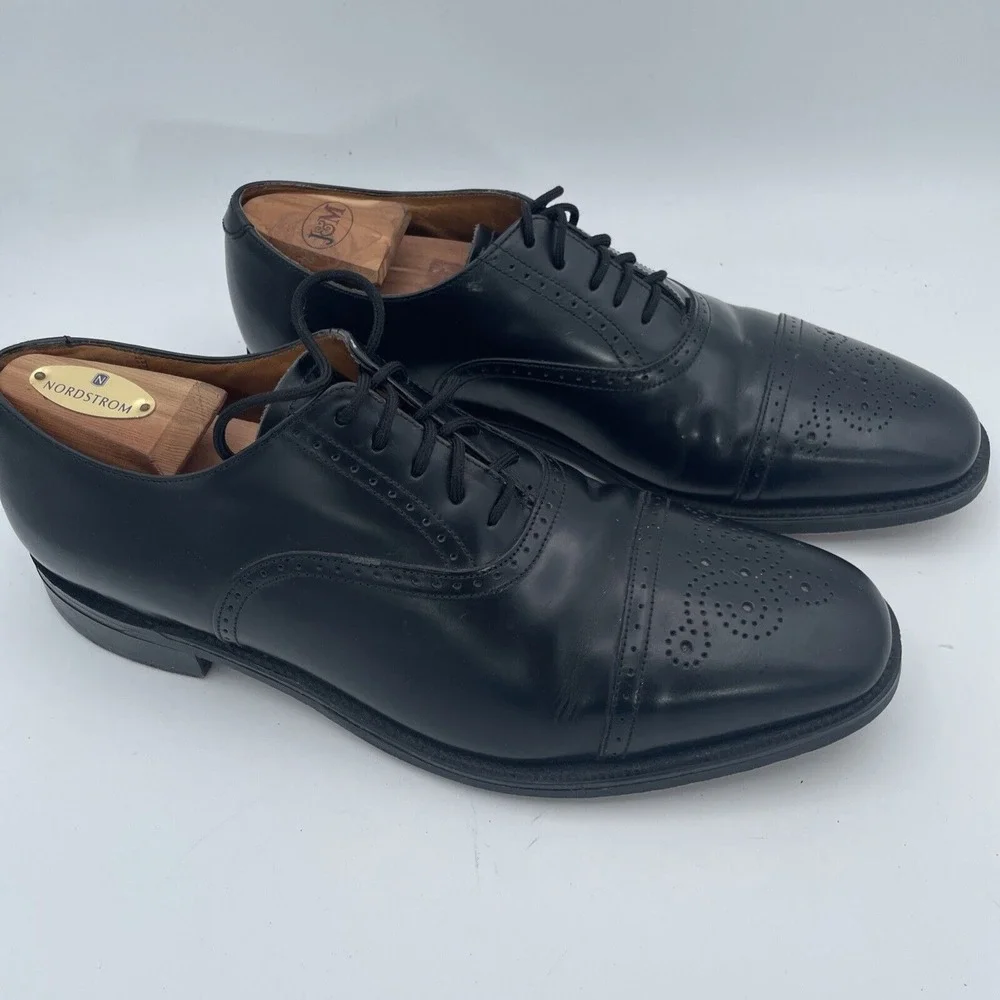 William Chatsworth Black Wing Tip Vintage Dress Shoes Made‎ England 11D